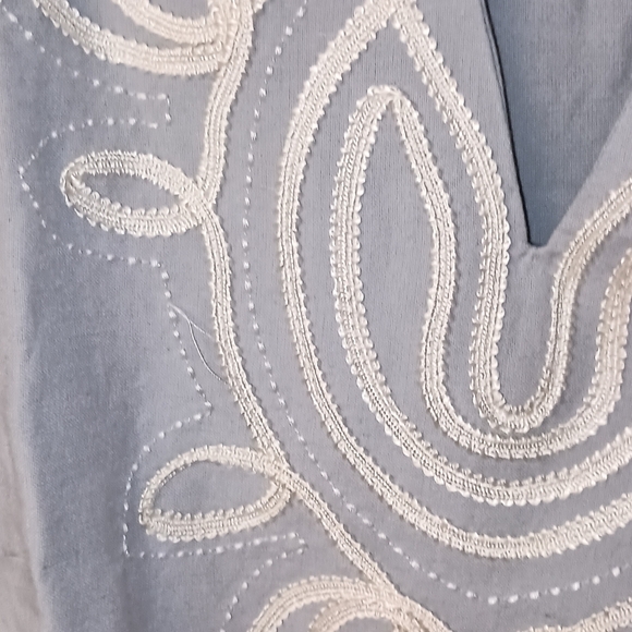 Les Canebiers St Tropez Blue Tunic Size 42 Embroidered XL - Picture 3 of 4